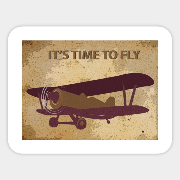 Retro plane Sticker by dddesign